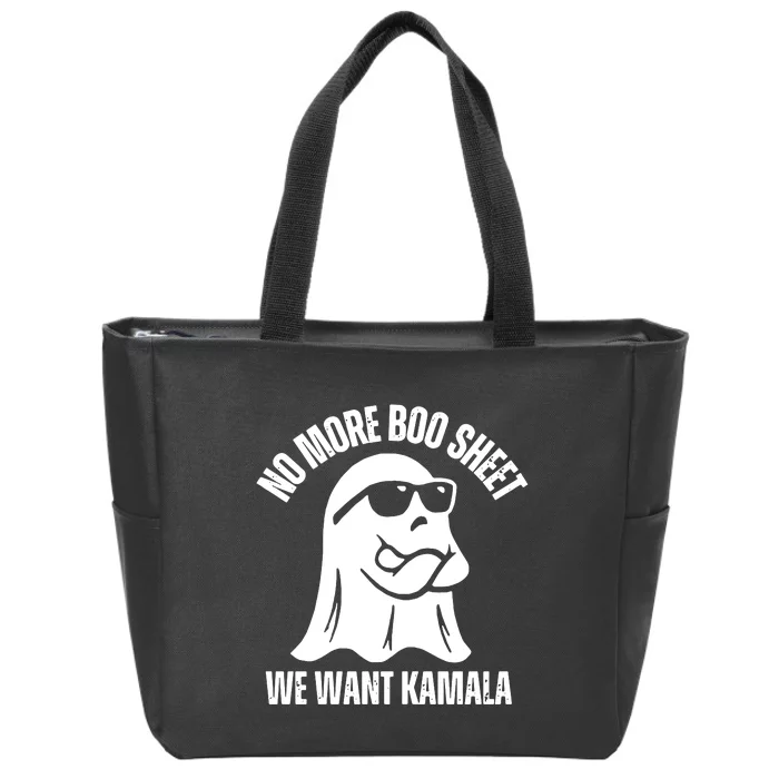 No More Boo Sheet Kamala Harris Harris Walz Zip Tote Bag