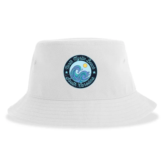 North Myrtle Beach Sc South Carolina Souvenir Nautical Surfe Sustainable Bucket Hat