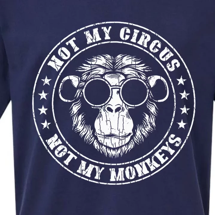 Not My Circus Monkeys Funny Monkey Animal Lover Graphic Sueded Cloud Jersey T-Shirt