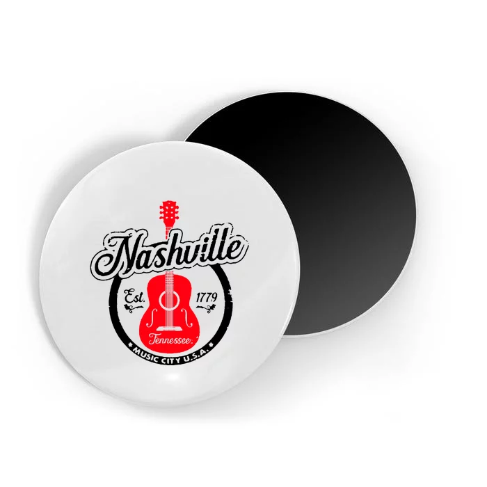 Nashville Music City Tennessee Cool Gift Country Music City Guitar Magnet