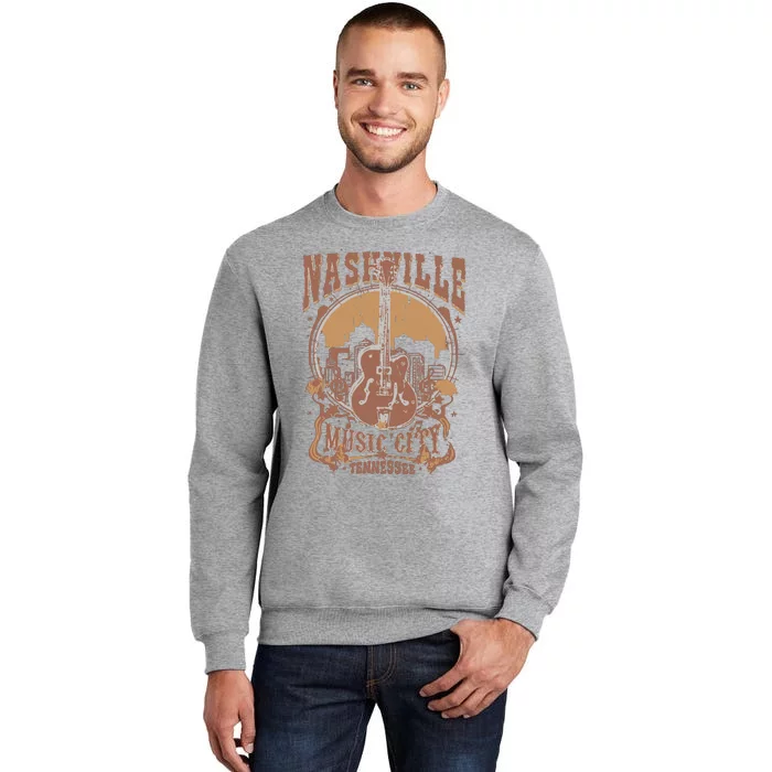 Nashville Music City Tennessee Guitar Tall Sweatshirt