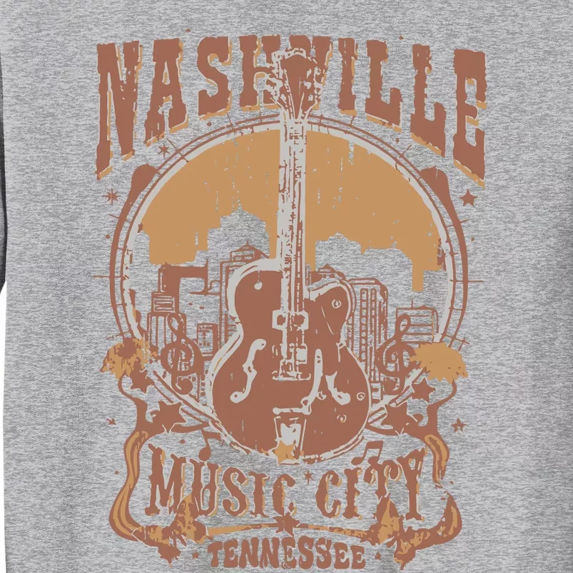 Nashville Music City Tennessee Guitar Tall Sweatshirt