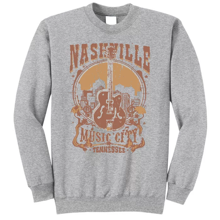 Nashville Music City Tennessee Guitar Tall Sweatshirt