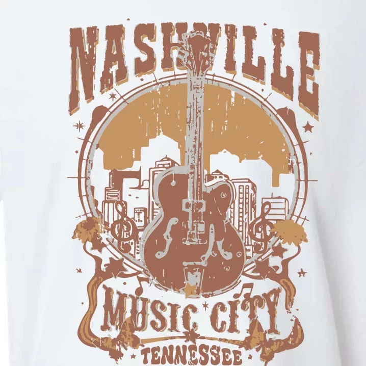 Nashville Music City Tennessee Guitar Sueded Cloud Jersey T-Shirt