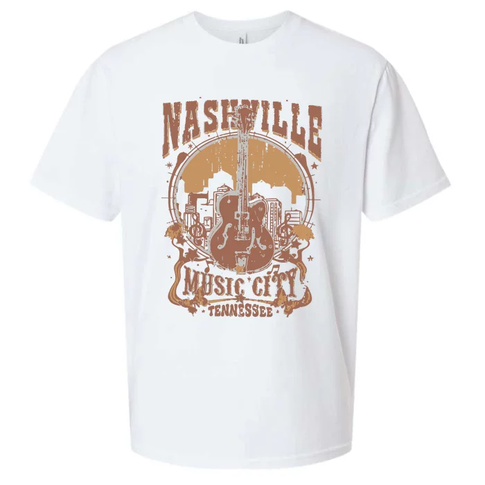 Nashville Music City Tennessee Guitar Sueded Cloud Jersey T-Shirt