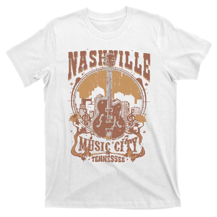 Nashville Music City Tennessee Guitar T-Shirt