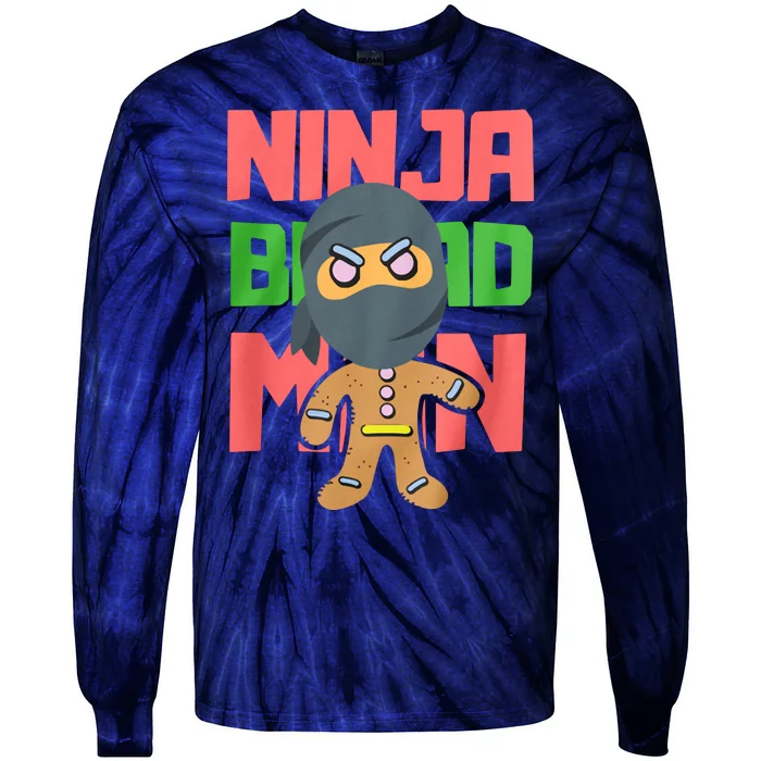 Ninjabread Man Christmas Tie-Dye Long Sleeve Shirt