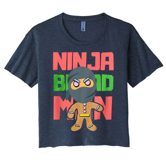 Ninjabread Man Christmas Women's Crop Top Tee