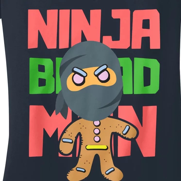 Ninjabread Man Christmas Women's V-Neck T-Shirt