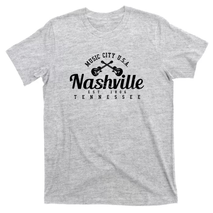 Nashville Music City Tennessee Country Music City Guitar T-Shirt