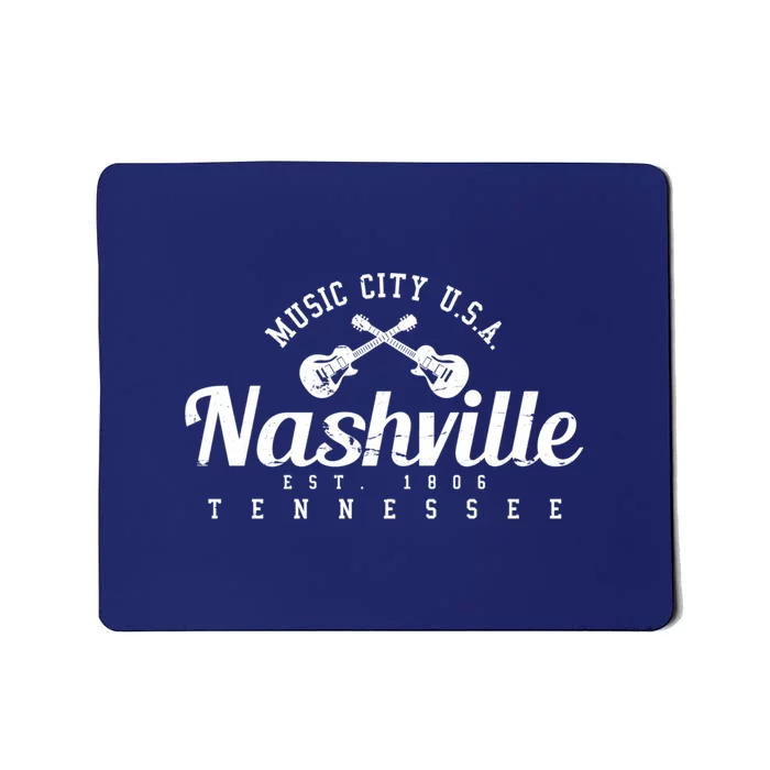 Nashville Music City Tennessee Country Music City Guitar Mousepad