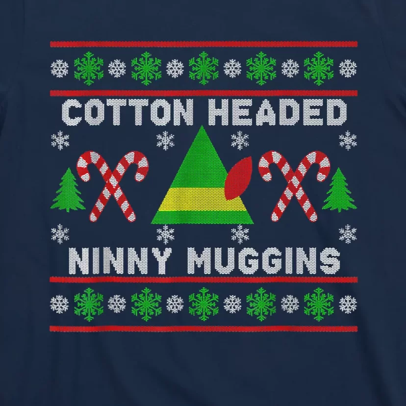 Ninny Muggins! Cotton Headed Funny Christmas Elf Holiday T-Shirt