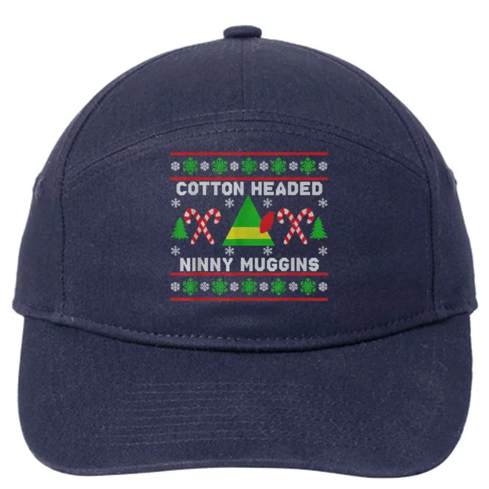 Ninny Muggins! Cotton Headed Funny Christmas Elf Holiday 7-Panel Snapback Hat