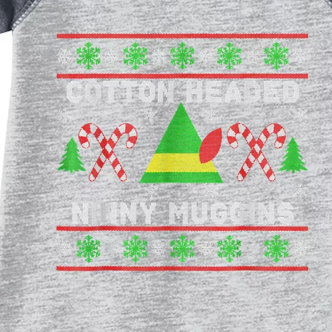 Ninny Muggins! Cotton Headed Funny Christmas Elf Holiday Infant Baby Jersey Bodysuit