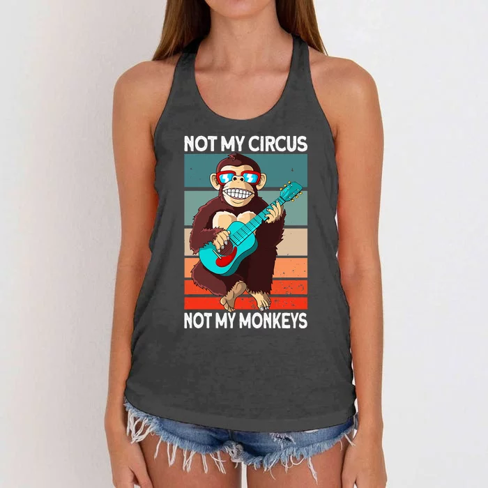 Not My Circus Not My Monkeys Animal Lover Women's Knotted Racerback Tank