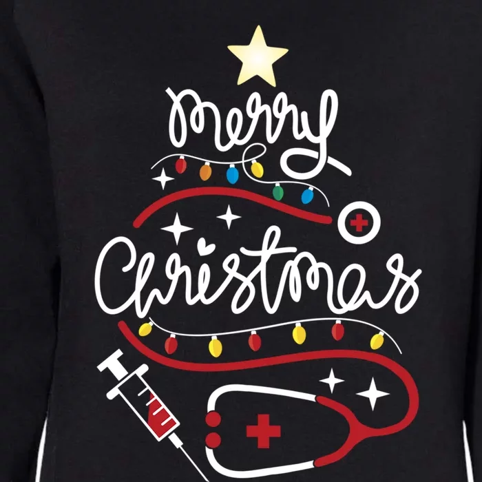 Nurse Merry Christmas Tree Gift Doctor Stethoscope Christmas Gift Womens California Wash Sweatshirt