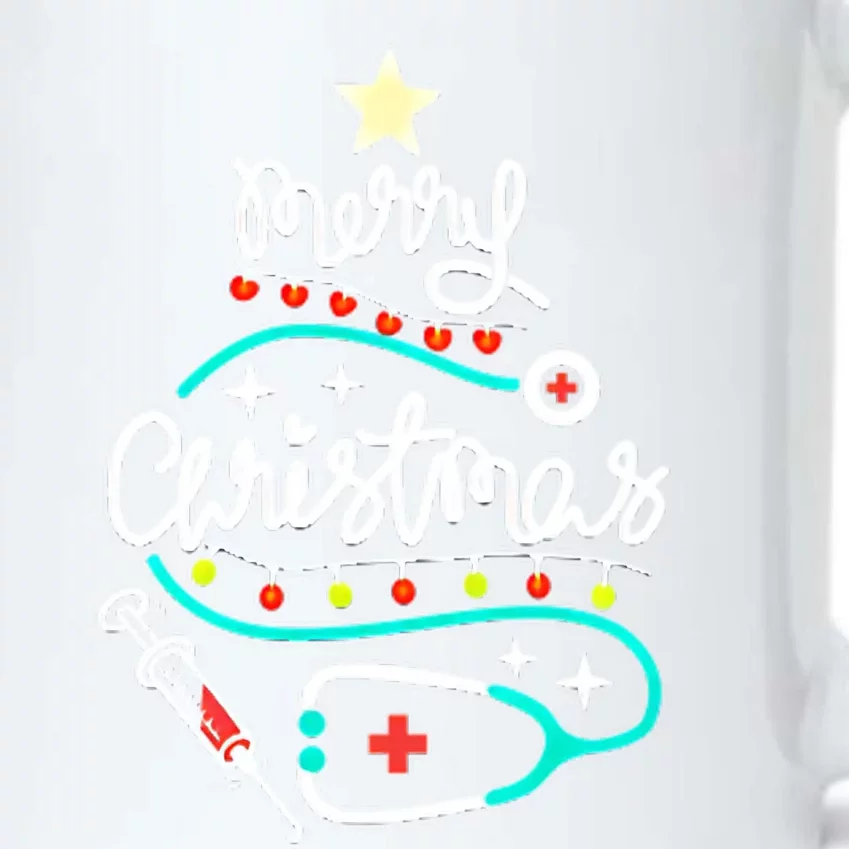 Nursre Merry Christmas Tree Black Color Changing Mug