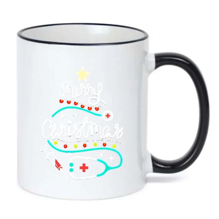 Nursre Merry Christmas Tree Black Color Changing Mug