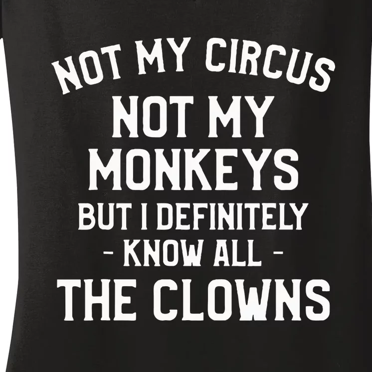 Not My Circus Not My Monkeys But I Definitely Know Nanny Women's V-Neck T-Shirt