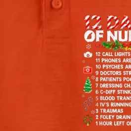 Nurses Merry Christmas Funny 12 Days Of Nursing Xmas Dry Zone Grid Performance Polo