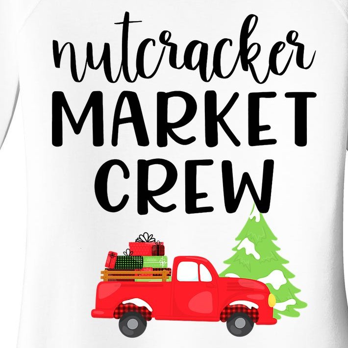 Nutcracker Market Crew Matching Christmas Shopping Women’s Perfect Tri Tunic Long Sleeve Shirt