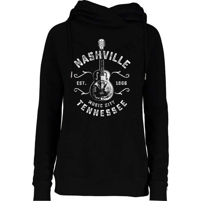 Nashville Music City Usa Gift Funny Vintage Gift Womens Funnel Neck Pullover Hood