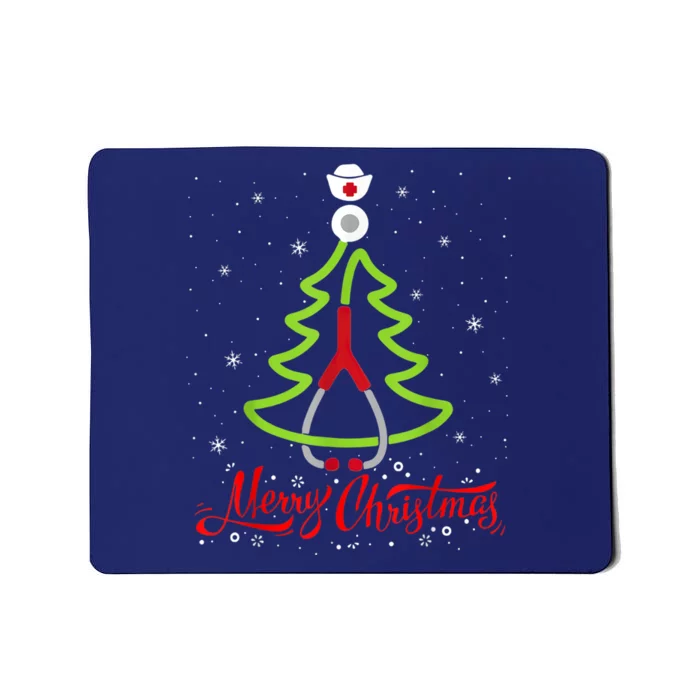 Nurse Merry Christmas Tree Stethoscope Xmas Nurse Christmas Mousepad