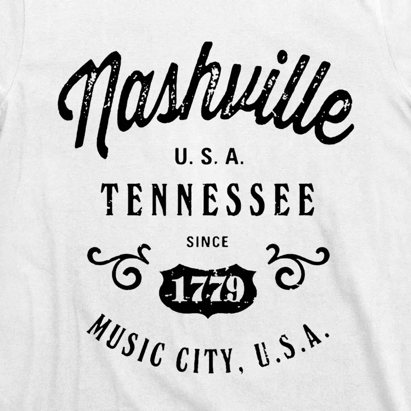 Nashville Music City Tennessee Cool Gift Country Music City Guitar T-Shirt