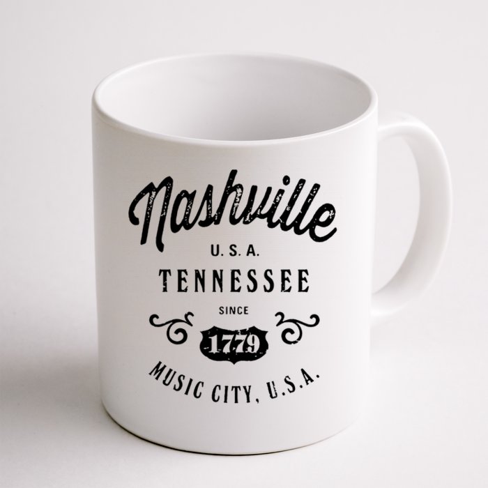 Nashville Music City Tennessee Cool Gift Country Music City Guitar Front & Back Coffee Mug