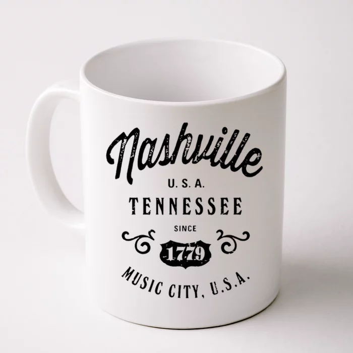 Nashville Music City Tennessee Cool Gift Country Music City Guitar Front & Back Coffee Mug