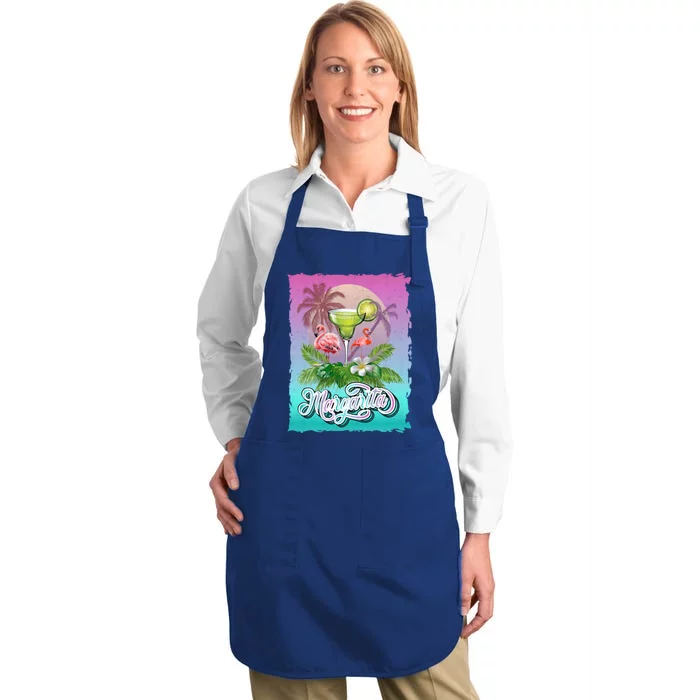 National Margarita Day Funny Retro Vintage Ideas Meaningful Gift Full-Length Apron With Pocket