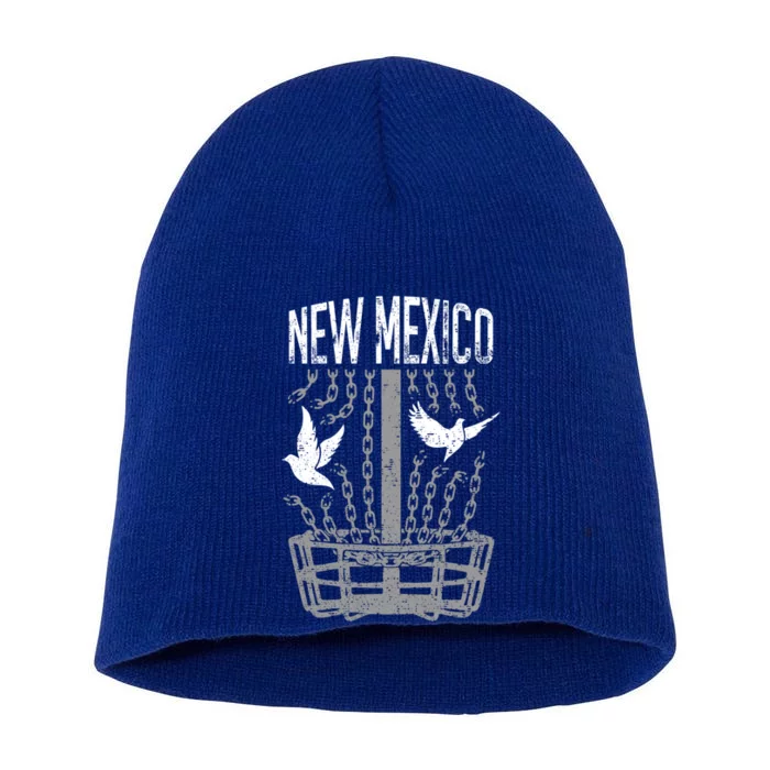 New Mexico Disc Golf Player Breaking Chains Birdie Gift Short Acrylic Beanie