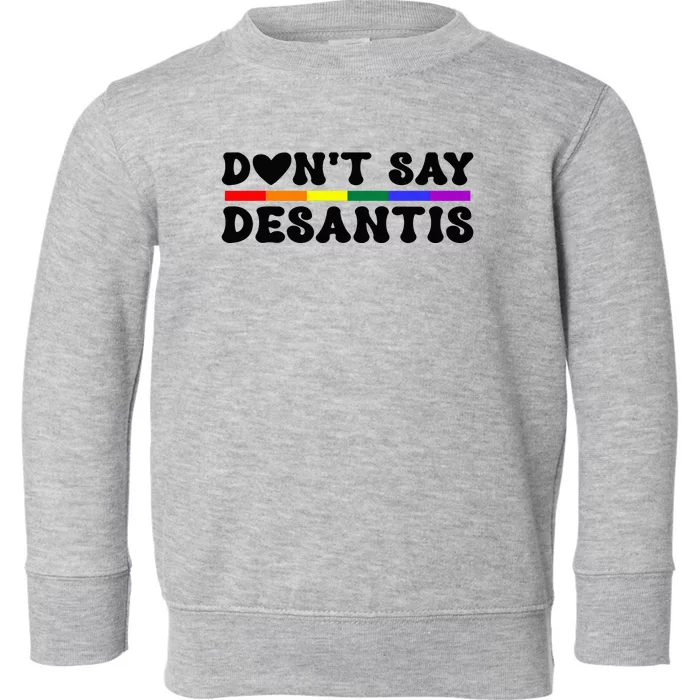 Never Mention DeSantis Florida that Reads Say Gay LGBT Toddler Sweatshirt