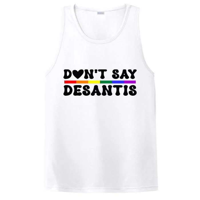 Never Mention DeSantis Florida that Reads Say Gay LGBT Performance Tank