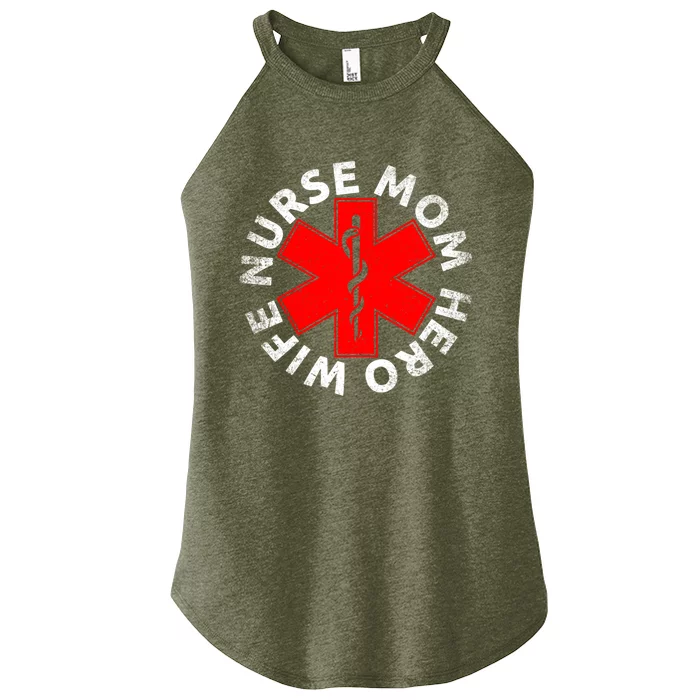 Nursing MotherS Day Christmas Gift Wife Nurse Mom Hero Rn Gift Women’s Perfect Tri Rocker Tank