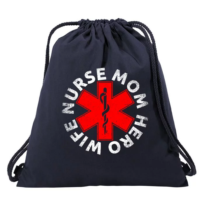 Nursing MotherS Day Christmas Gift Wife Nurse Mom Hero Rn Gift Drawstring Bag