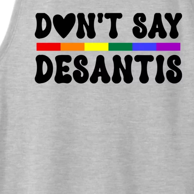 Never Mention DeSantis Florida That Reads: Say Gay LGBT Ladies Tri-Blend Wicking Tank