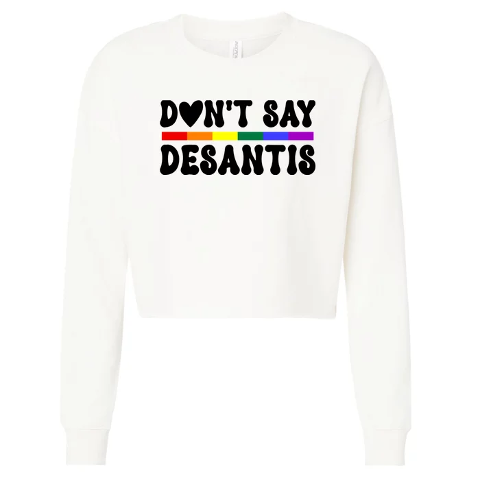 Never Mention DeSantis Florida That Reads: Say Gay LGBT Cropped Pullover Crew