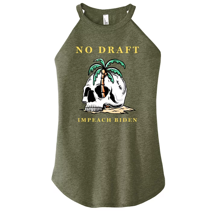 No Military Draft | Anti War Peace Women’s Perfect Tri Rocker Tank