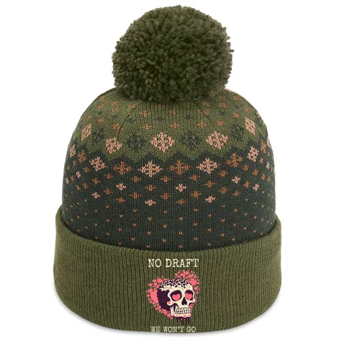 No Military Draft | Anti War Peace The Baniff Cuffed Pom Beanie