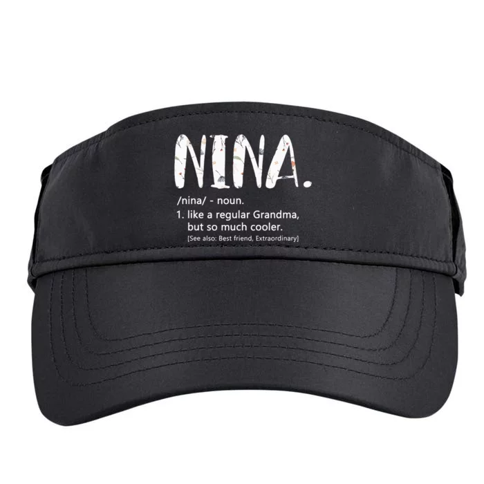 Nina Mothers Day Idea Cute Grandma Nina Adult Drive Performance Visor