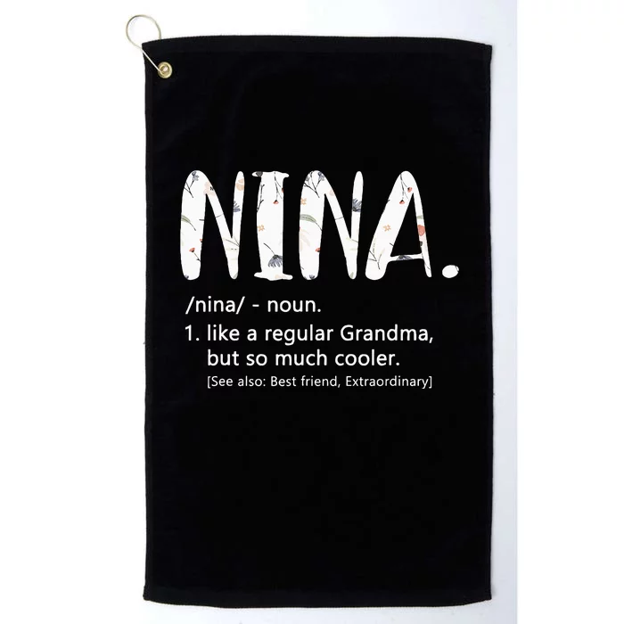 Nina Mothers Day Idea Cute Grandma Nina Platinum Collection Golf Towel