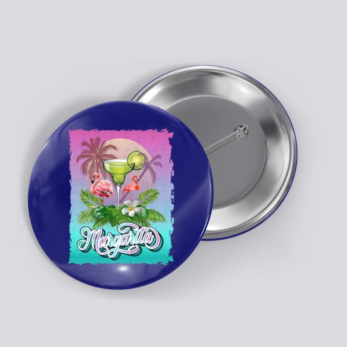 National Margarita Day Funny Retro Vintage Ideas Gift Button