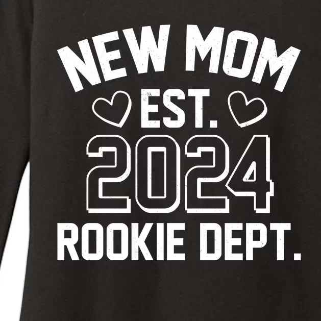 New Mom Est 2024 Rookie Department Womens CVC Long Sleeve Shirt