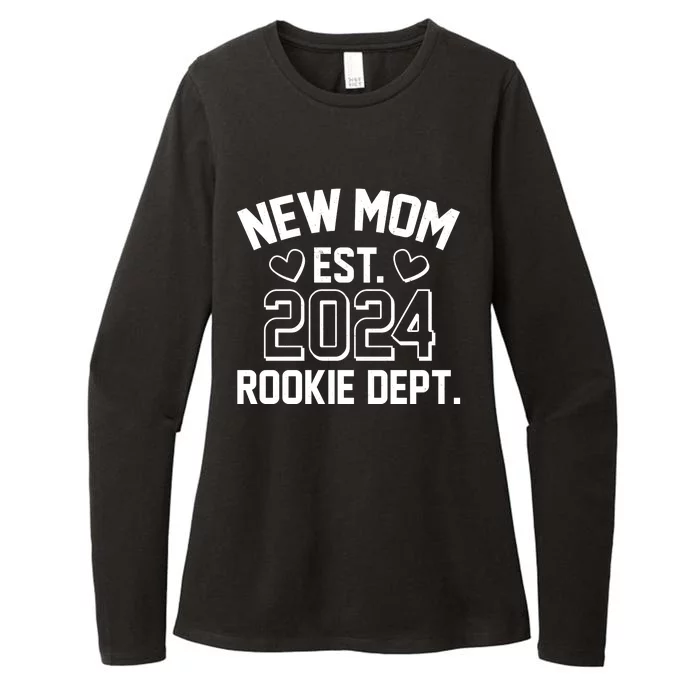 New Mom Est 2024 Rookie Department Womens CVC Long Sleeve Shirt