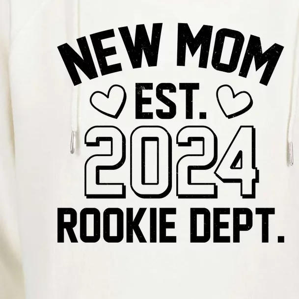 New Mom Est 2024 Rookie Department Womens Funnel Neck Pullover Hood