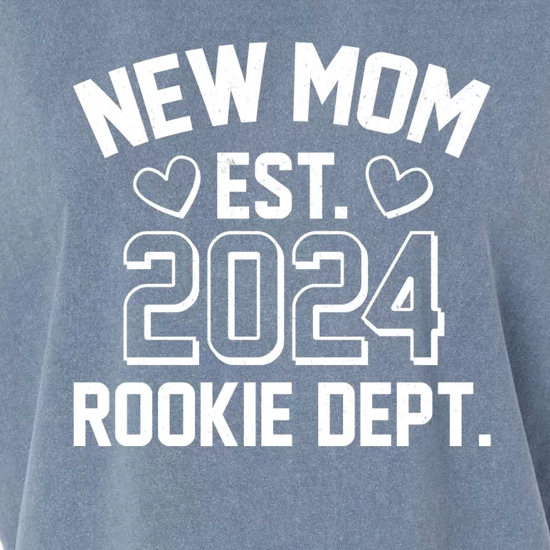 New Mom Est 2024 Rookie Department Garment-Dyed Women's Muscle Tee