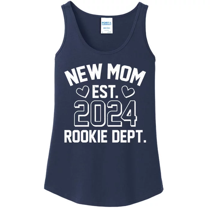 New Mom Est 2024 Rookie Department Ladies Essential Tank