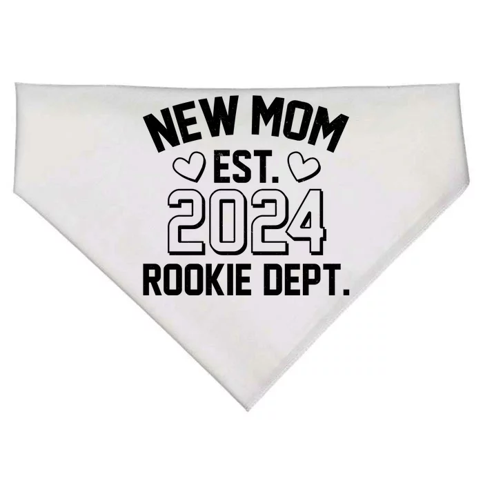 New Mom Est 2024 Rookie Department USA-Made Doggie Bandana