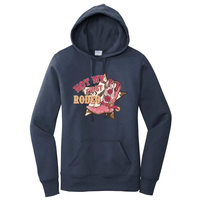 Not My First Rodeo Cowgirl Boots Pink Women's Pullover Hoodie